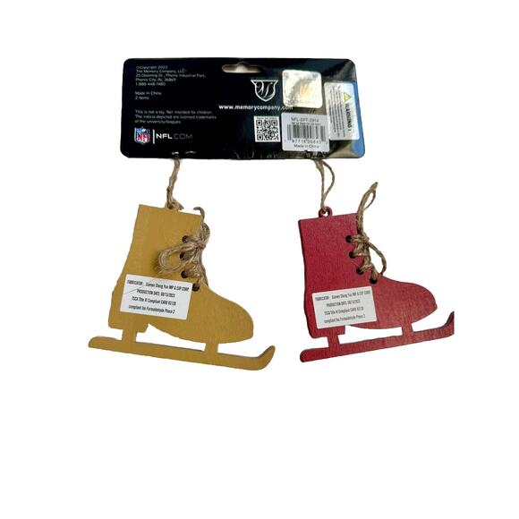 NFL San Francisco 49ers Ice Skate Ornament Set – 2-Pack Christmas Tree Decor NWT - Picture 3 of 8